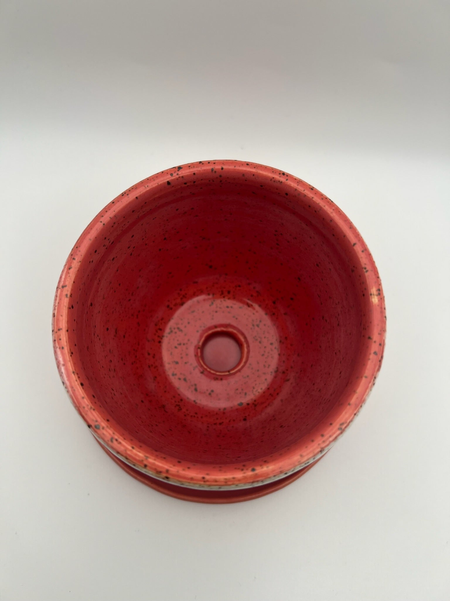 Raspberry Red and White Planter