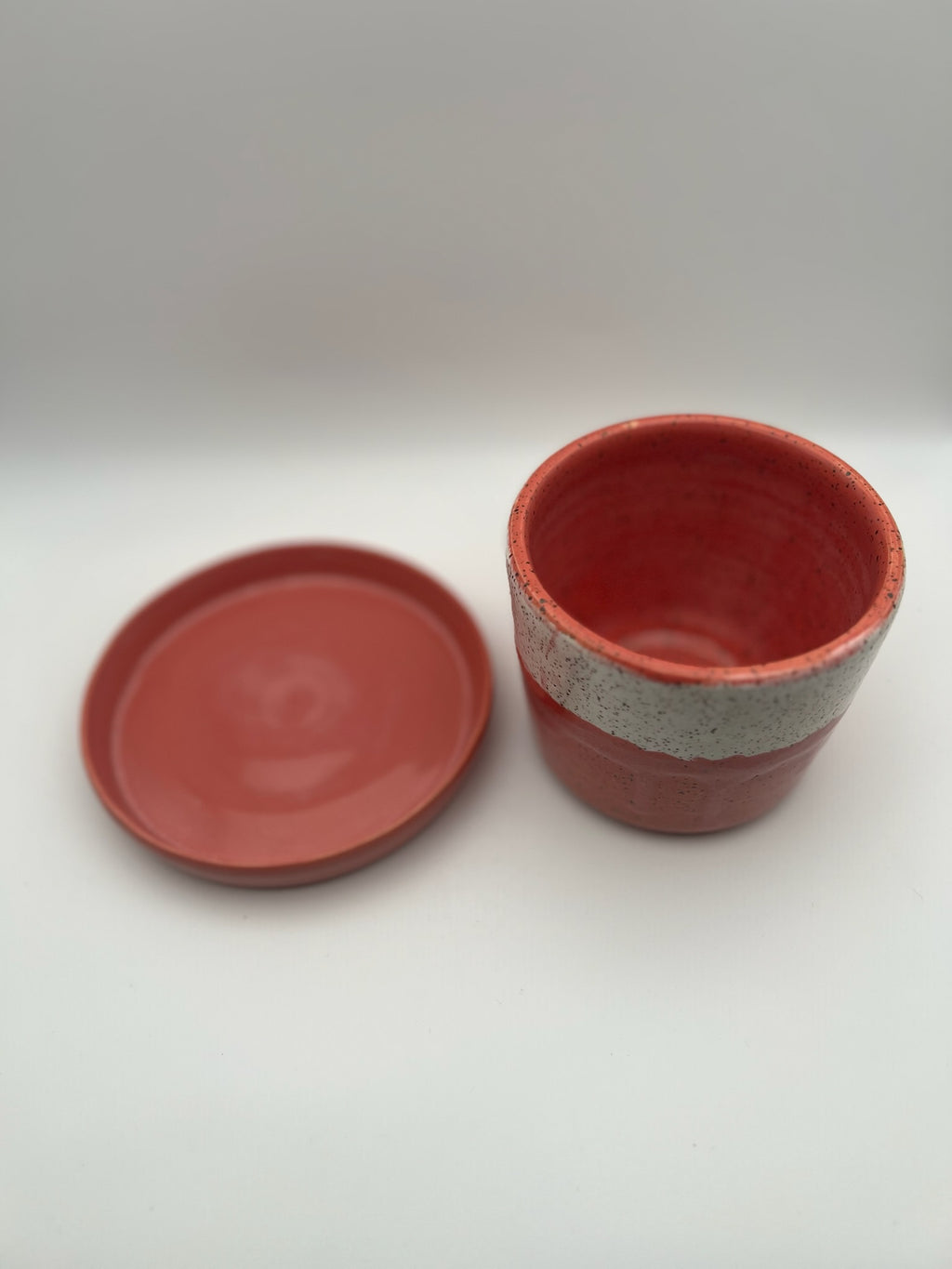 Raspberry Red and White Planter