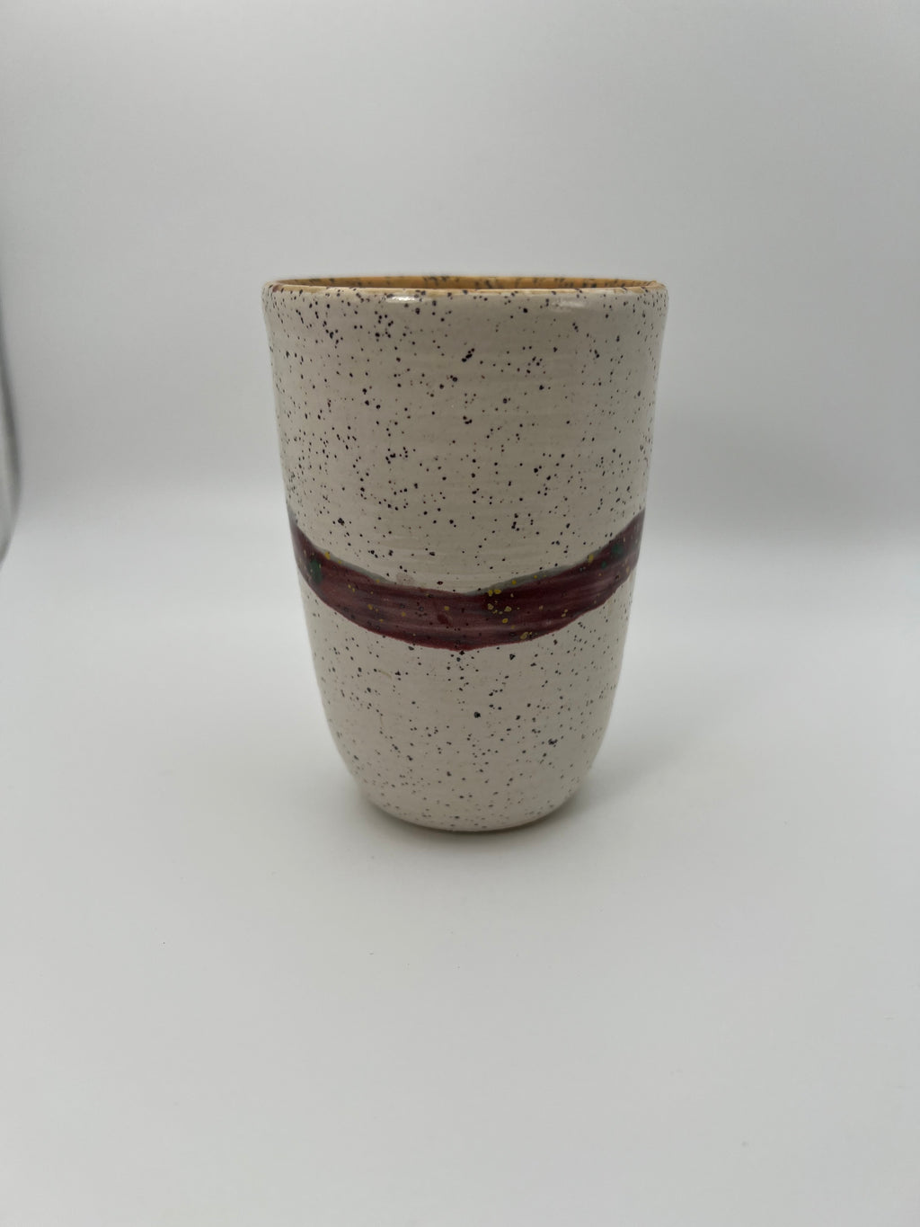 Set of White Cups with Purple Band