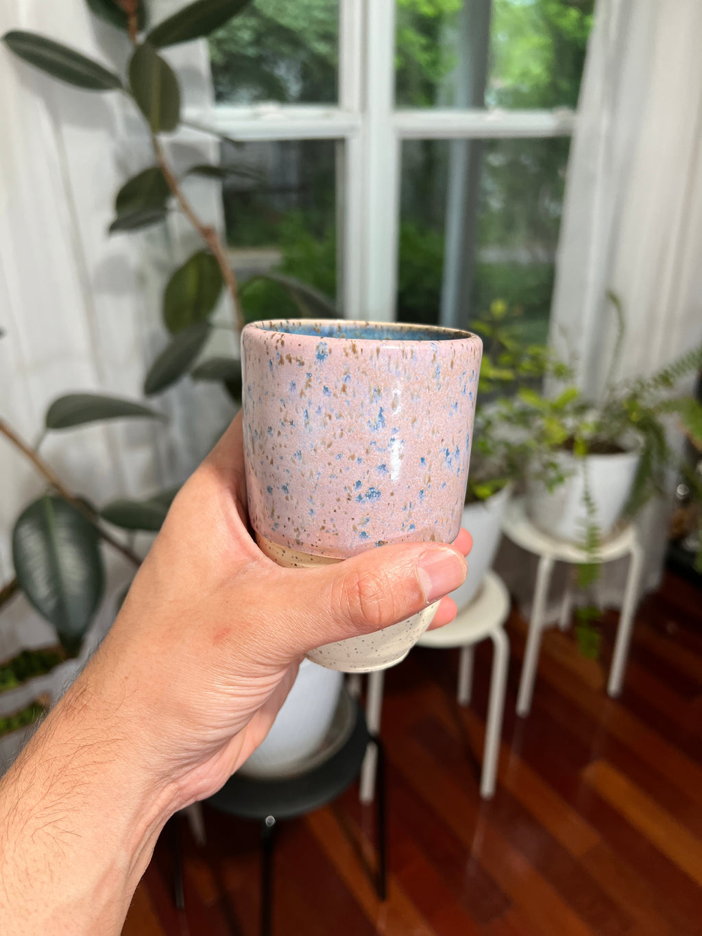 Small Lavender with Blue Speckles Tumbler